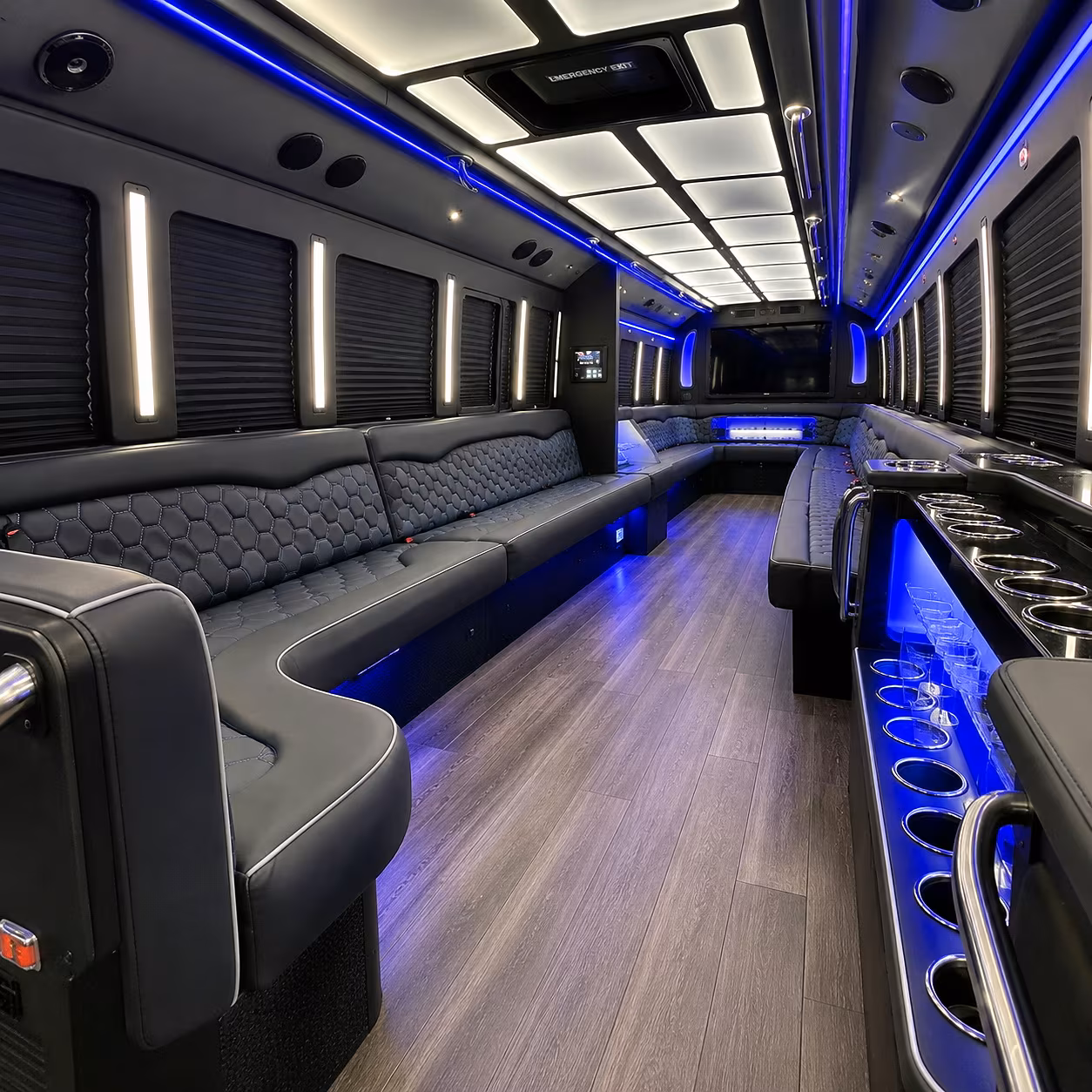 Pittsburgh Bachelor & Bachelorette Transportation party bus interior