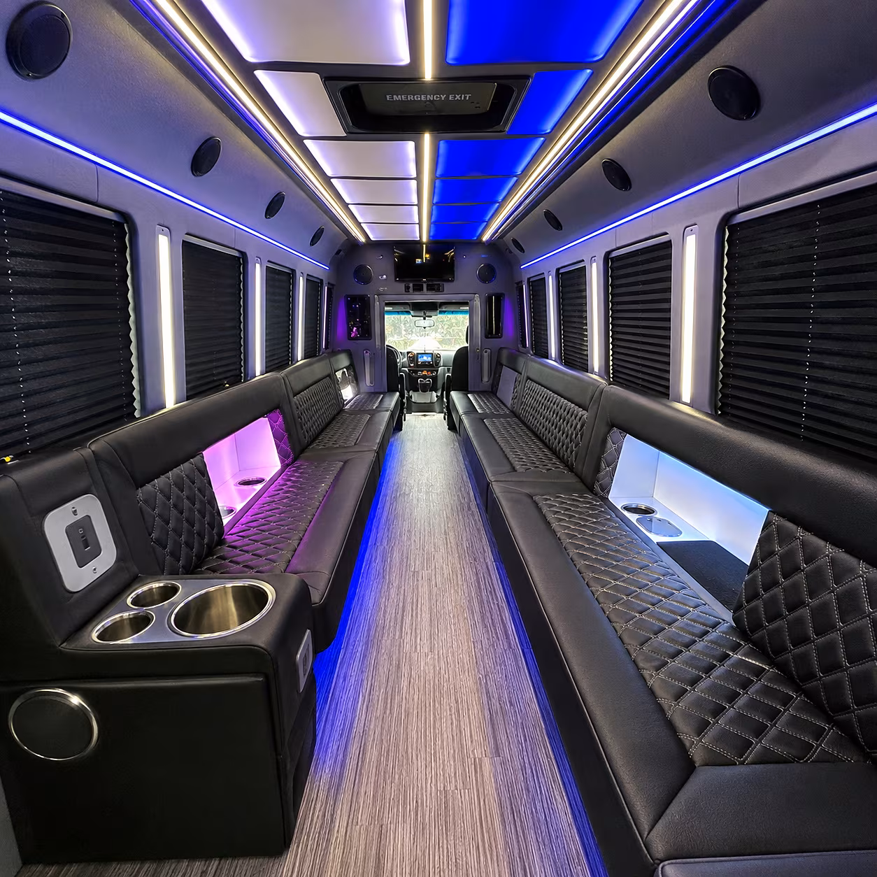 Pittsburgh Wedding Transportation party bus interior