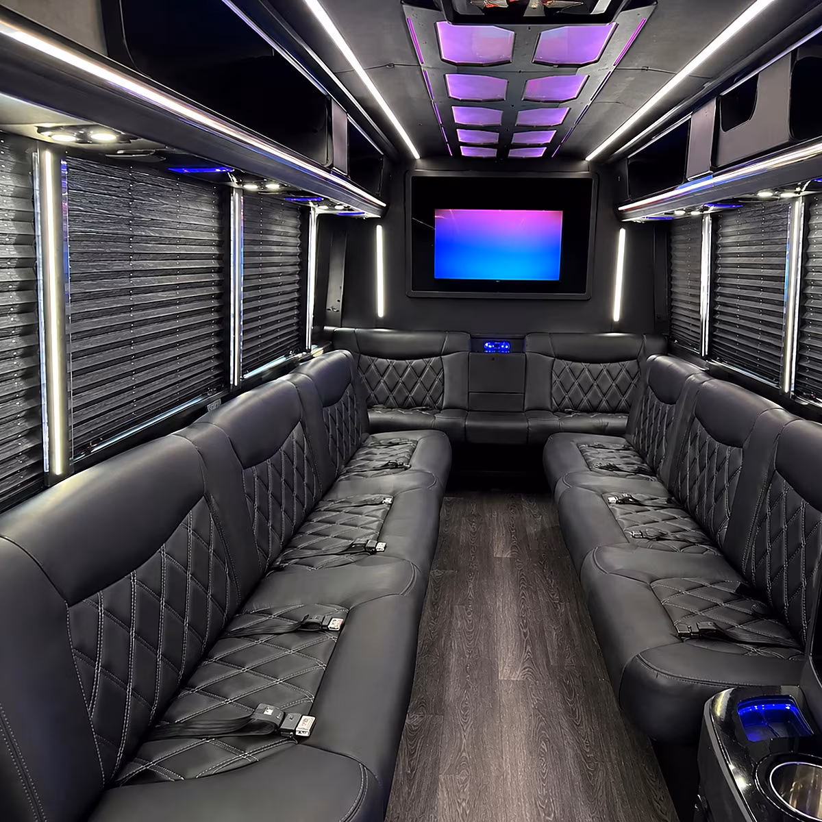 Pittsburgh Wedding Transportation party bus interior