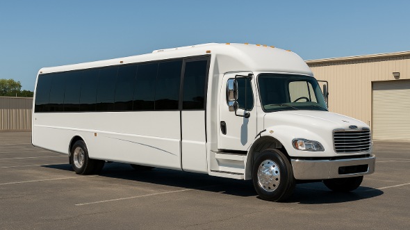 Exterior of Charter Bus Company Cuyahoga Falls's 20 Passenger Party Bus in Cuyahoga Falls