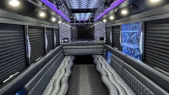 Interior of Charter Bus Company Morgantown's 20 Passenger Party Bus in Morgantown