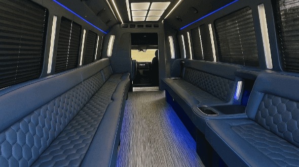 Interior of Charter Bus Company Parma's 20 Passenger Party Bus in Parma