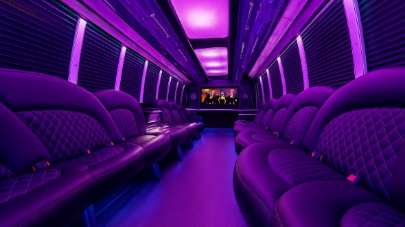 Interior of Charter Bus Company Youngstown's 20 Passenger Party Bus in Youngstown