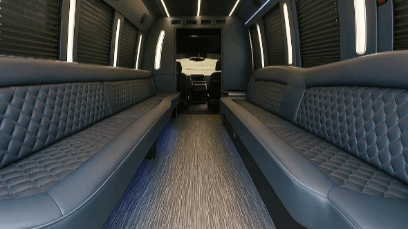 Interior of Charter Bus Company Parma's 25 Passenger Party Bus in Parma