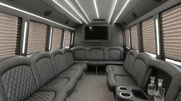 Interior of Charter Bus Company Canton's 30 Passenger Party Bus in Canton