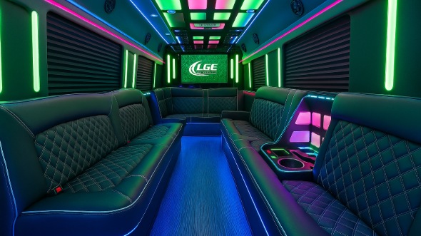 Interior of Charter Bus Company Parma's 30 Passenger Party Bus in Parma