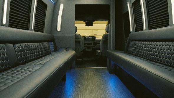 Interior of Charter Bus Company Youngstown's 40 Passenger Party Bus in Youngstown