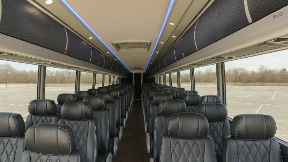 Interior of Charter Bus Company Pittsburgh's 44 Passenger Charter Bus in Pittsburgh
