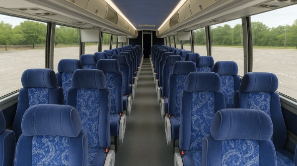 Interior of Charter Bus Company Pittsburgh's 45 Passenger Charter Bus in Pittsburgh