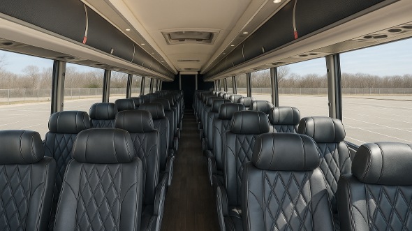 Interior of Charter Bus Company Pittsburgh's 47 Passenger Charter Bus in Pittsburgh
