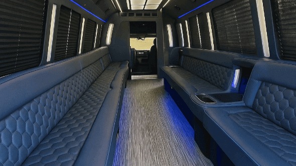 Interior of Charter Bus Company Akron's 50 Passenger Party Bus in Akron