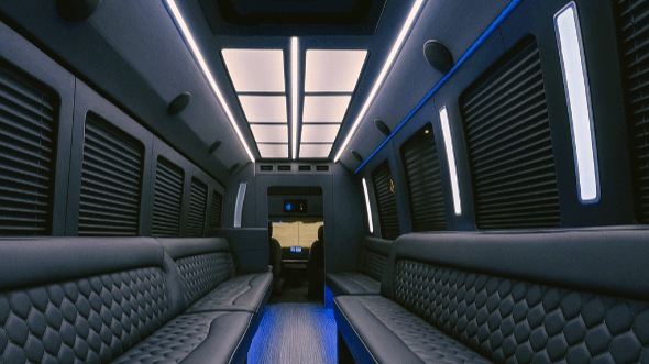Interior of Charter Bus Company Canton's 50 Passenger Party Bus in Canton