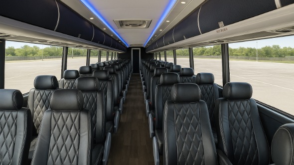 Interior of Charter Bus Company Pittsburgh's 51 Passenger Charter Bus in Pittsburgh
