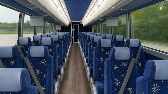 Interior of Charter Bus Company Pittsburgh's 56 Passenger Charter Bus in Pittsburgh