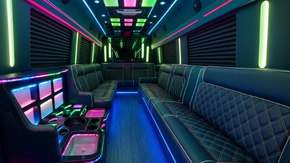 pittsburgh 30 passenger party bus inside